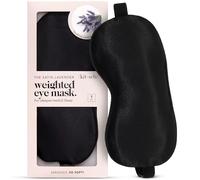 The Lavender Weighted Satin Eye Mask Black