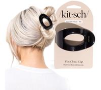 Kitsch Flat Claw Clips for Women - Stylish Flat Hair Clips, Strong Hold for Thick & Fine Hair | Non-Slip for Secure, Comfortable All-Day Wear | Ideal Gifts for Women - Black, Medium
