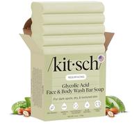 Kitsch Glycolic Acid Face & Body Wash Bar - Resurfacing Bar Soap with Shea Butter for Smoother, Brighter Skin - Gentle Soap & Body Wash Women & Men Love - Cucumber & Eucalyptus Scent Bath Soap - 4 oz