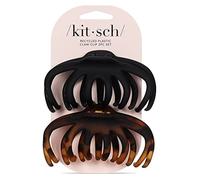 Kitsch Hair Clip Octopus Style - Secure Hold Large Claw Clip, Hair claw clips for thick hair, hair accessories for women, Hair accessories for girls, Hair clips for women, Black & Tortoise, 2pcs