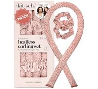 Kitsch Heatless Curling Set - Satin Heatless Curler, Hair Curler No Heat, Heatless Curler for long and short hair, Overnight Curls with 2 Satin Scrunchies and Blowout Rod - Micro Dot