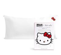 Kitsch Hello Kitty Satin Pillowcase with Zipper for Hair, Softer Than Silk Pillow Cases King, Cooling Pillow Covers, Machine Washable Wrinkle-Free, Satin Pillow Cases King 19x36, Solid Ivory Kitty Bow