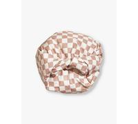 Kitsch Kitsch Check-Print Satin-Lined Woven Shower Cap Terracotta