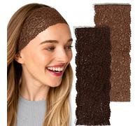Kitsch Lace Wide Headbands for Women 2pcs - Mocha & Chocolate