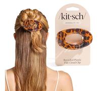 Kitsch Medium Flat Claw Clips for Women - Stylish Flat Hair Clips for Women, Strong Hold for Thick & Fine Hair | Non-Slip for Secure, Comfortable All-Day Wear - Tortoise Design