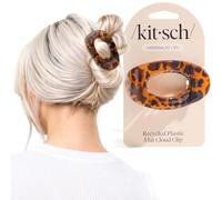 Kitsch Medium Flat Claw Clips for Women - Stylish Flat Hair Clips for Women, Strong Hold for Thick & Fine Hair | Non-Slip for Secure, Comfortable All-Day Wear - Tortoise Design