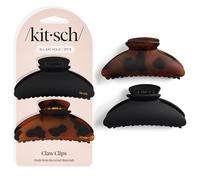 Kitsch Medium Hair Clips for Women, Strong Hold, Recycled Plastic Claw Clips for Thick Hair | Great for Updo, Half Up Hairstyle | Ideal Gifts for Women - 2pcs, Black and Tort