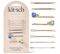 Kitsch Metal Cloud & Gem Bobby Pins 8pc Set- Garden Bouquet