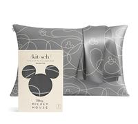 Mickey/Minnie x Kitsch Satin Pillowcase with Zipper - Softer Than Silk Pillow Cases for Hair & Skin Cooling Pillow Cases Covers | Satin Pillow Cases Standard Size (Mickey Maze, 1 Pack)