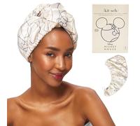 Kitsch Mickey/Minnie x Satin Microfiber Hair Towel Wrap for Women - Super Absorbent, Quick Dry, Anti-Frizz, for Long & Short Hairs, Turbans for Women, Hair Wrap - Mickey Maze
