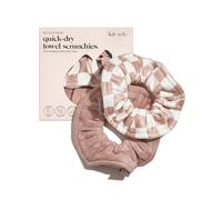 Kitsch Microfiber Hair Towel Scrunchie - Soft Large Scrunchies for Women - Scrunchies for Thick Hair - Highly Absorbent Towels | Ideal Gifts for Women - 2 pcs (Terracotta, Checkered)