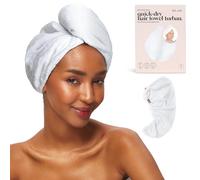 Kitsch Microfiber Hair Towel Wrap for Women - Anti-Frizz Quick Dry Towel, Super Absorbent Microfiber Towel for Hair, Hair Drying Towel Wrap, Hair Towels, Hair Turban Towel for Wet Curly Hair - White