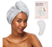 Kitsch Microfibre Hair Towel Wrap - Quick Dry Curly Hair Wraps for Women | Microfiber Towel for Hair | Hair Drying Towel Wrap | Hair Towels for Women | Hair Turban for Wet Hair - Micro Dot