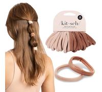 Kitsch Nylon Hair Elastics, No Tangle & No Breakage Hair Ties for Ponytails, Updos & Braids, For All Hair Types, Seamless, Damage Free Hair Accessories for Girls & Women, Blush, 20pcs
