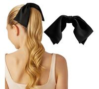 Kitsch Oversized Hair Bows for Women - Recycled Polyester Material | Stylish and Elegant | Cute Hair Bow Clips | Ideal Gifts for Women - Black, 1pc