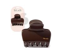 Kitsch Plastic Puffy Claw Clip for Women - 3.15 Inches Claw Clips for Full or Half Ponytail, Secure Hold for Thick Hair, Stylish Hair Accessories | Ideal Gifts for Women - Chocolate, 1pc