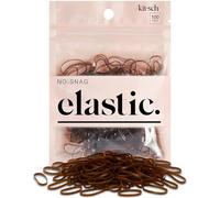 Kitsch Pro No Snag Mini Gummy Elastic Hair Bands For Hair Styling, Braids, Ponytails, Hair Ties for Toddlers, 100 Pcs in a Pack (100 Count (1 Pack), Brown)