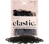 Kitsch Pro No Snag Mini Gummy Elastic Hair Bands For Hair Styling, Braids, Ponytails, Hair Ties for Toddlers, 100 Pcs in a Pack (100 Count (1 Pack), Black)