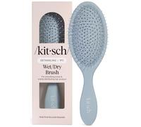 Kitsch Recycled Plastic Wet/Dry Hair Brush, Detangling Tool for Curly or Straight Styles, Brush for Tangled Strands, Flexible Hairbrush Bristles, Brushes for Women & Men, Adults & Kids - Haze Blue