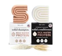 Kitsch Shampoo Bar & Conditioner Set with Rice Water - Solid Bar Shampoo and Conditioner Bars for Hair Care, Rice Water Conditioner bar for Hair Thickening, Strengthening, Paraben-Free, 2pcs