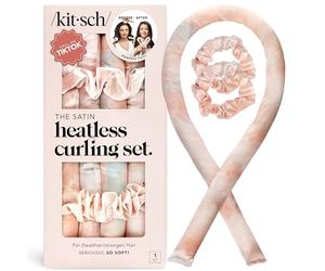Kitsch Satin Heatless Curler Set - Sunset Tie Dye | Heatless Curls Overnight w/34 " Hair Waver & 2 Satin Scrunchies, Comfortable Hair Curlers to Sleep in for Frizz-Free Hair