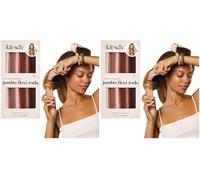 Kitsch Satin Heatless Curling Rod - Jumbo Flexi Rod for Overnight Curls, Soft Hair Curlers to Sleep In, No Heat Curls for Short Hair, 4pcs - Rosewood (Pack of 2)