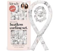 Kitsch Satin Heatless Curling Set - Hair Rollers for Heatless Curls | Heatless Hair Curlers & Hot Rollers | Hair Curlers to Sleep in | Heatless Curling Rod Headband | Heatless Curler (Marble)