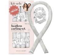 Kitsch Satin Heatless Curling Set - Heatless Hair Rollers & Curler Headband | Sleep in Curls (Ivory)