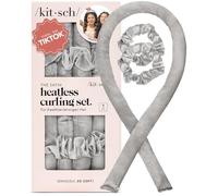 Kitsch Satin Heatless Curling Set - Hair Rollers for Heatless Curls | Heatless Hair Curlers & Hot Rollers | Hair Curlers to Sleep in | Heatless Curling Rod Headband | Heatless Curler (Silver)