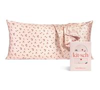 Kitsch Satin Pillowcase, Softer Than Silk Pillow Cases King, Cooling Pillow Covers, Satin Pillowcase with Zipper for Hair, Skin & Quality Sleep, Wrinkle-Free & Smooth, King Size 19"x36", Cherry Print