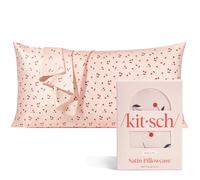 Kitsch Satin Pillowcase, Softer Than Silk Pillow Cases King, Cooling Pillow Covers, Satin Pillowcase with Zipper for Hair, Skin & Quality Sleep, Wrinkle-Free & Smooth, King Size 19"x36", Cherry Print