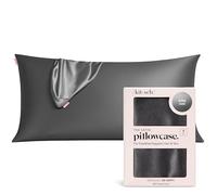 Kitsch Satin Pillowcase with Zipper 48x91cm - Charcoal | Softer than Silk Pillow Cases for Hair & Skin, Smooth Cooling Satin Pillow Case, Wrinkle - Free Pillow Case, King Size
