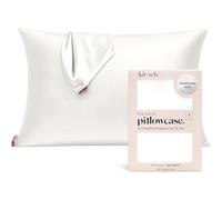 Kitsch Satin Pillowcase with Zipper for Hair & Skin, Softer Than Silk Pillow Cases Queen, Smooth Pillow Covers, Machine Washable, Wrinkle-Free, Cooling Satin Pillow Cases Standard Size 19"x26", Ivory
