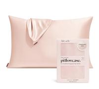 Kitsch Satin Pillowcase with Zipper for Hair & Skin, Softer Than Silk Pillow Cases Queen, Smooth Pillow Covers, Machine Washable, Wrinkle-Free, Cooling Satin Pillow Cases Standard Size 19"x26", Blush.