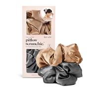 Kitsch Satin Pillow Scrunchie - Charcoal/Gold