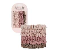 Kitsch Satin Scrunchies for Women - No Crease Hair Ties for Girls | Scrunchies For All Hair Types and Textures, Perfect for Day or Night - 6 Pcs, Terracotta