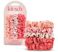 Kitsch Satin Scrunchies for Women - No Crease Hair Ties for Girls | Scrunchies For All Hair Types and Textures, Perfect for Day or Night | Ideal Gifts for Women - Assorted Cherry Blossom, 5pcs