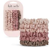 Kitsch Satin Scrunchies for Women - No Crease Hair Ties for Girls | Scrunchies For All Hair Types and Textures, Perfect for Day or Night - 6 Pcs, Terracotta