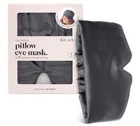 Kitsch Satin Sleep Mask - Eye Mask for Sleeping, Softer Than Silk Eye Mask, Satin Sleeping Mask Blindfold and Sleep Masks for Women and Men, Eye Care Travel Essentials - Charcoal Black