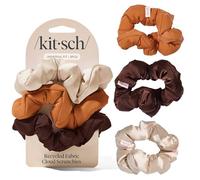 Kitsch Scrunchies for Women - No Crease Hair Ties No Damage | Soft Polyester Scrunchies for All Hair Types | Stylish & Comfortable, For Ponytails & Buns | Ideal Gifts for Women - Sedona, 3pcs