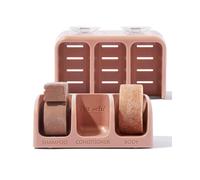 Kitsch Self-Draining Soap Dish for Shower - Recycled Plastic Holder for Shampoo, Conditioner & Body Wash Bars | Chic Shower Soap Holder for 3 Bars