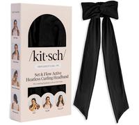 Kitsch Set & Flow Active Heatless Curling Headband For Women - Achieves Heatless Curls Overnight, No Heat Damage | Heatless Curlers with Flexible Fit | Great During Gym Sessions, Travel - Black, 1pc