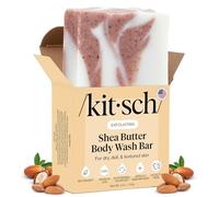 Kitsch Shea Butter Exfoliating Body Wash Bar 113g - Moisturizing Bar Soap & Gentle Soap Bar with Plant-Based Exfoliants - Hydrates, Softens & Soothes Skin -Paraben, Silicone & Sulfate-Free