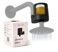 Kitsch Shower Head Filter for Hard Water - Water Softerner for Shower, Hardwater Filter for Showerhead, Improves Hair,Nails & Skin, Removes Chlorine, Heavy Metals & Other Harmful Substances - Black