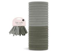 Kitsch Soft Nylon Hair Ties No Damage 20pcs - Eucalyptus | Hair Bands for Women, Strong Stretchy Hairbands & Hair Bobbles, Hair Elastics, Snag-Free Rubber Bands for Updos & Braids