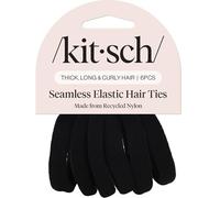 Kitsch Soft Nylon Hair Ties No Damage 6pcs - Black