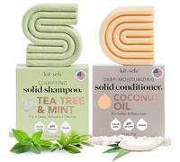 Kitsch Tea Tree Shampoo & Coconut Oil Conditioner Bar - Shampoo and Conditioner Set - Clarifying Soap for Oily Hair & Deep Moisture - Paraben, Silicone and Sulphate Free - Made in USA - 2
