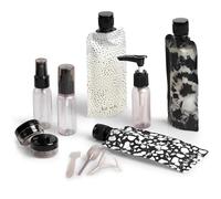 Kitsch Travel Bottles for Toiletries 11pcs - Black & Ivory