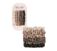 Kitsch Satin Scrunchies for Women - No Crease Hair Ties for Girls | Scrunchies For All Hair Types and Textures, Perfect for Day or Night - 6 Pcs, Eucalyptus