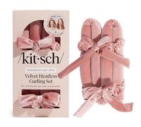 Kitsch Velvet Heatless Curling Set - Hair Curler to Sleep In for Heatless Curls Overnight - Heatless Hair Curler for Women - No Heat Damage Hair Styling Tool with 2 Velvet Scrunchies - Terracotta